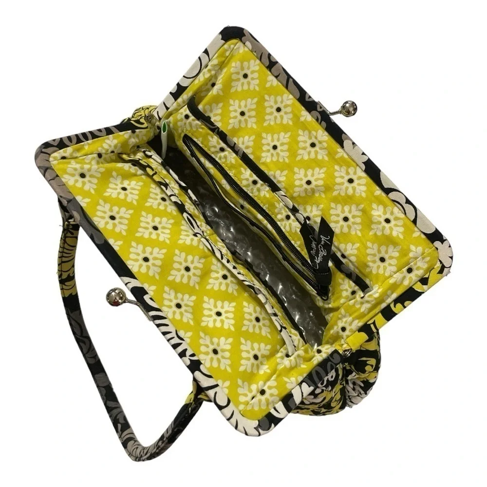 Vera Bradley Satchel Purse Quilted Cotton Chrome Frame Closure